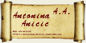 Antonina Aničić vizit kartica